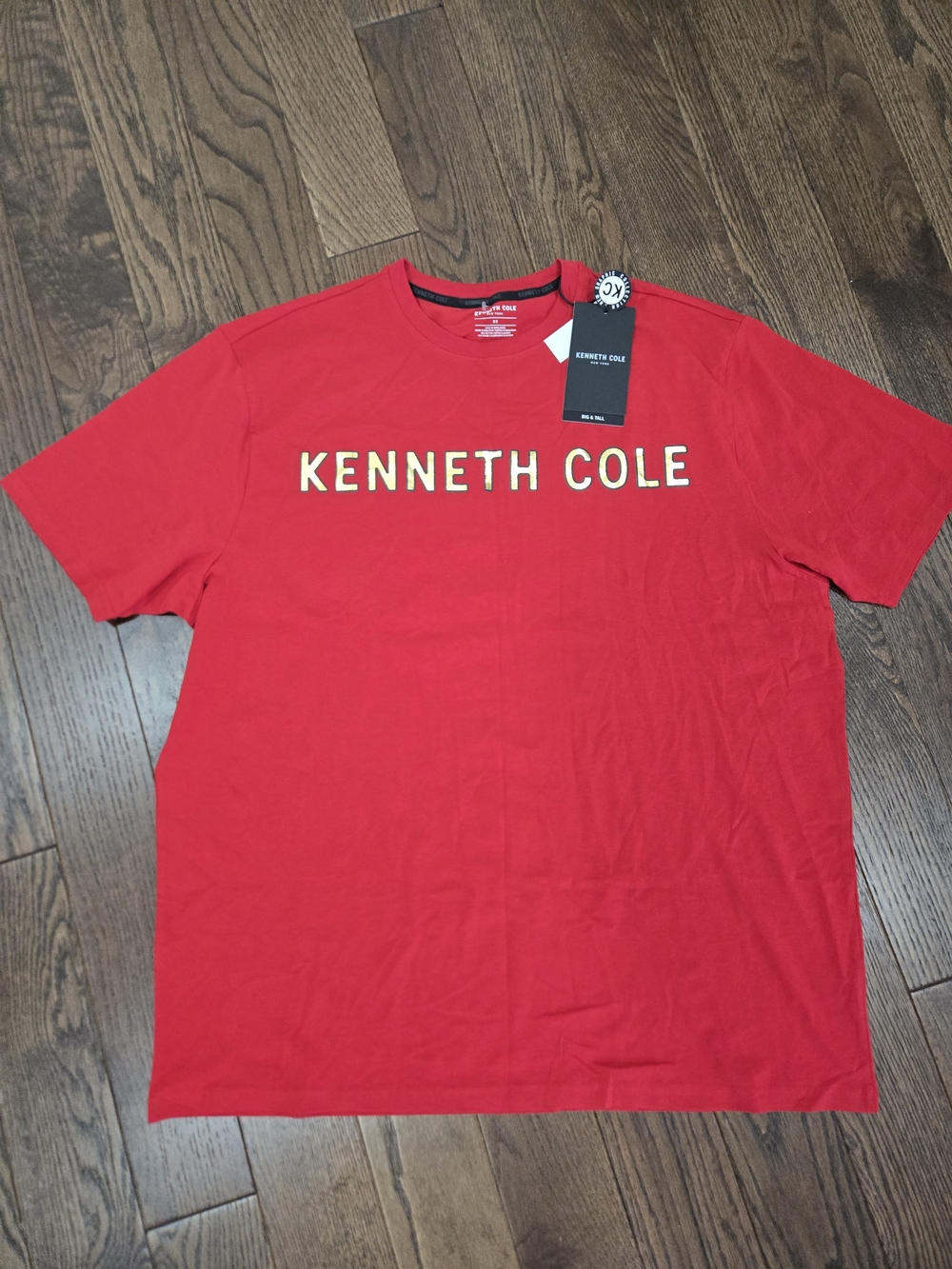 Kenneth Cole Red Short Sleeve Logo Crewneck Tee